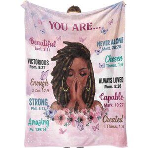 Inspirational Throw Blanket Fleece Soft Cozy Bedroom Gift for Women Girls 50x60